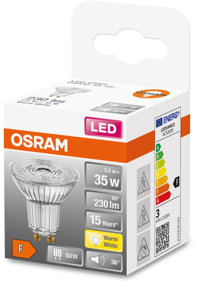 Osram Parathom Reflector LED | GU10 | 2,6 W | Šiltas Baltas