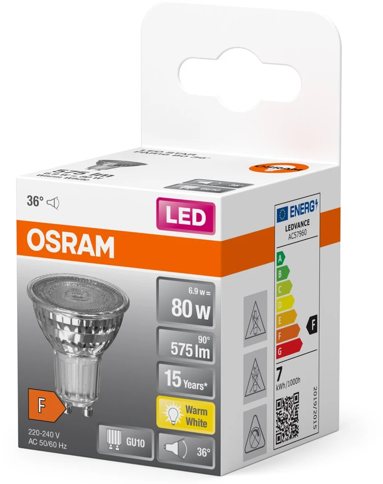 Osram Parathom Reflector LED | GU10 | 6,9 W | Šiltas Baltas
