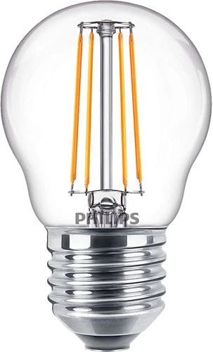 LED lemputė PHILIPS, P45, E27, 4,3 W, 470 lm, 2700 K