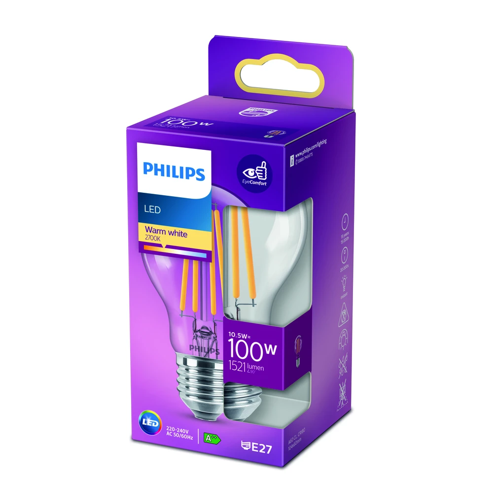 Lemputė Philips LED, A60, 2700 °K, E27, 10.5 W, 1521 lm