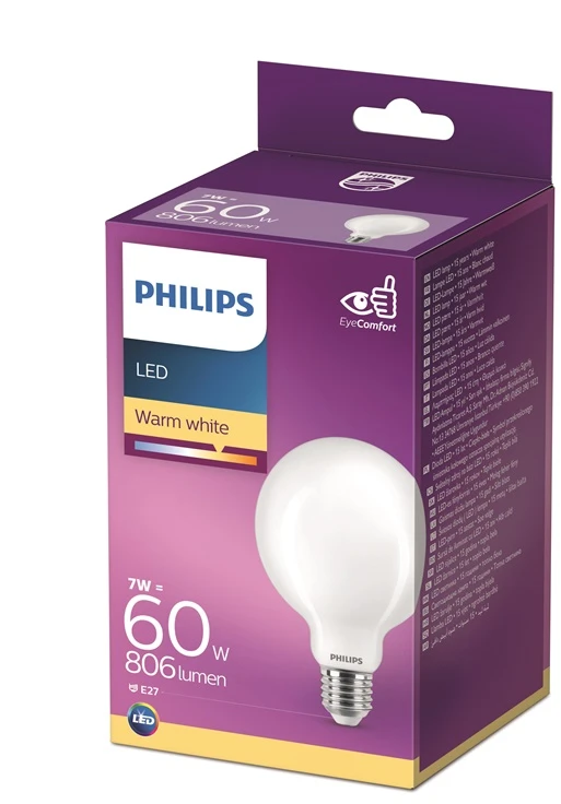 LED lemputė PHILIPS, G93, E27, 7 W, 806 lm, 2700 K