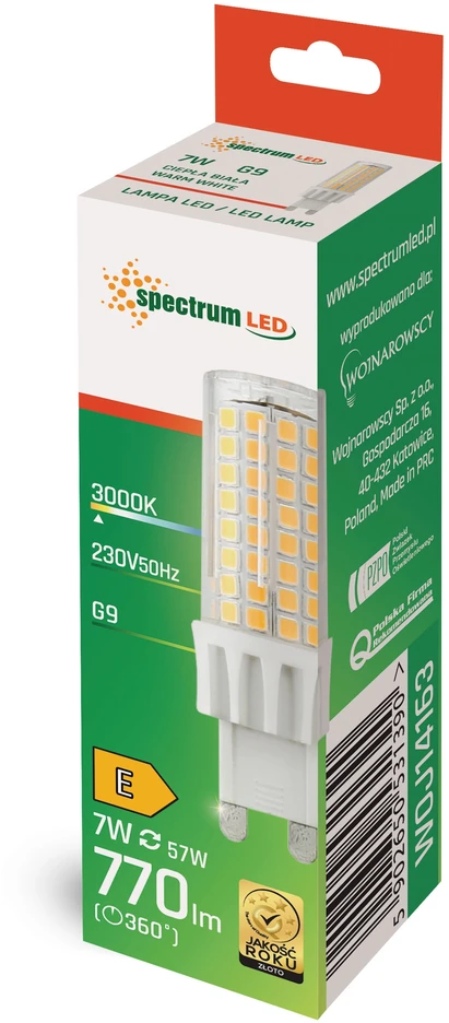 Spectrum LEMPUTĖ LED G9 7W 830 770LM