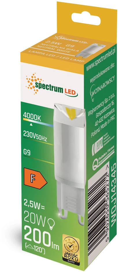 Spectrum LEMPUTĖ LED G9 2.5W 840 200LM 100
