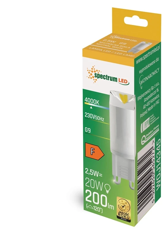 Spectrum LEMPUTĖ LED G9 2.5W 840 200LM 100