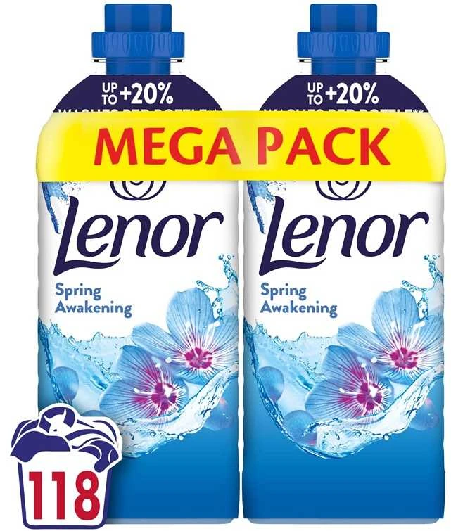 Lenor Spring Awakening skalbinių minkštiklis DuoPack, 2 × 1239 ml (118 skalbimų)
