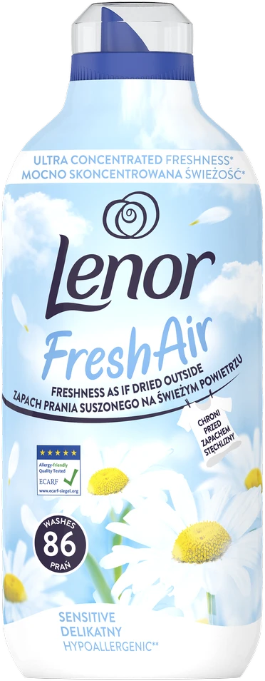 LENOR Audinių minkštiklis "Fresh Air Sensitive" 1.204 L (86 skalbimai)
