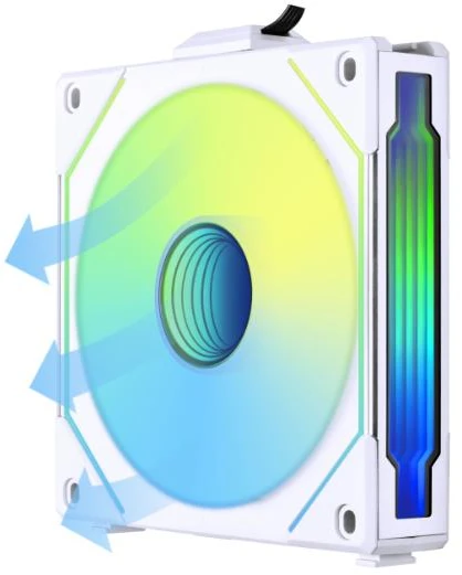 Lian Li UNI FAN SL-INF belaidis korpuso ventiliatorius, ARGB, PWM – Reverse Blade, 120 mm, baltos spalvos