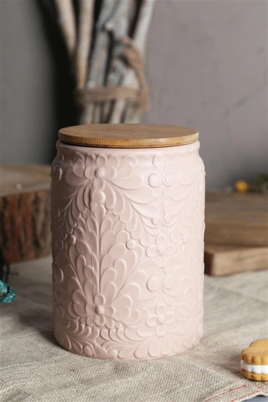 Domoletti CANIST BAMB LID Rožinis 10.7X16.2CM 1100ML