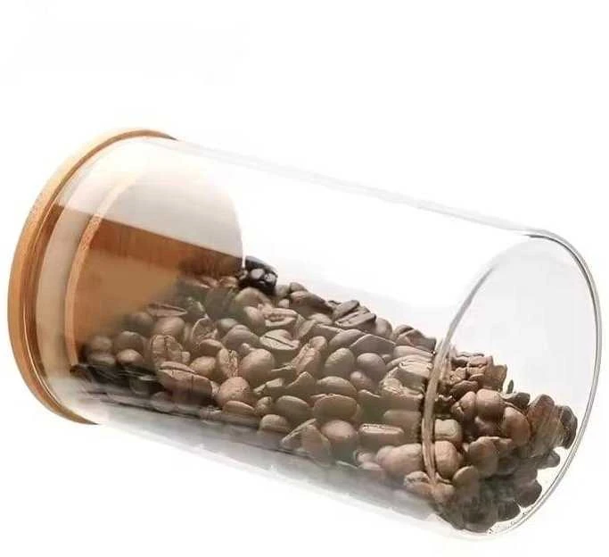 Domoletti JAR STORAGE ROUND GLAS W BAMBO LID 1.3L