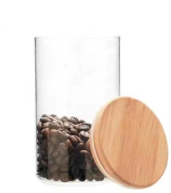 Domoletti JAR STORAGE ROUND GLAS W BAMBO LID 1.3L