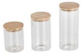 Domoletti GLASS CANISTER BAMBOO LID 1300ML