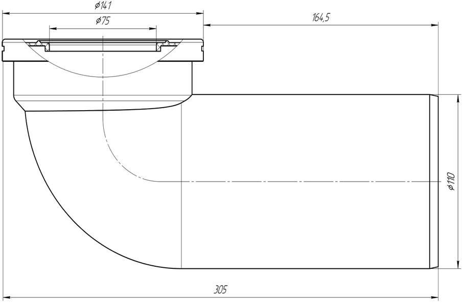 Alkūnė Ani Plast, balta sp., 305 mm x 75 mm