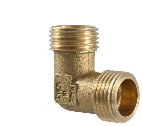 Tdm_Brass Alkūnė 212l, TDM Brass, 3/4″, 90°, išoriniai sriegiai