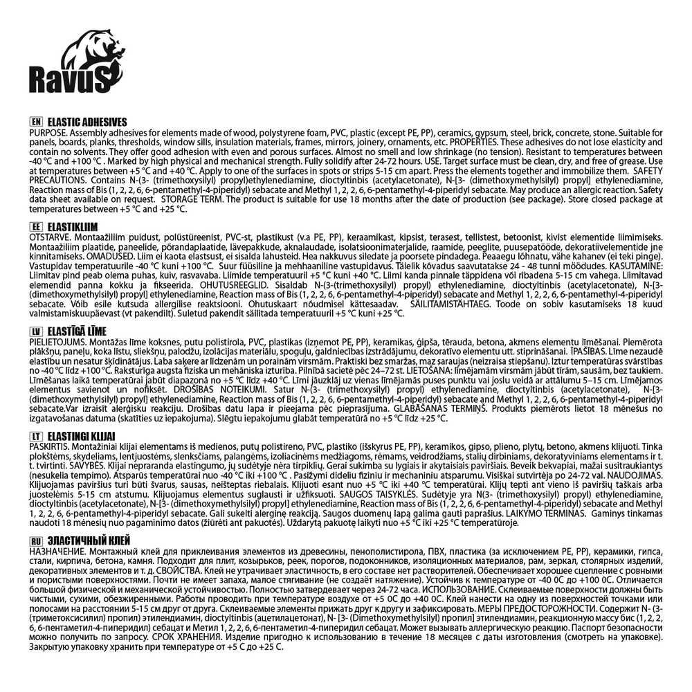 Ravus Flexi Power klijų techninis aprašymas