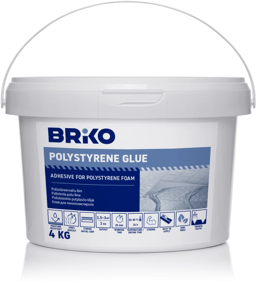 Briko polistirolo klijai 4kg kibire