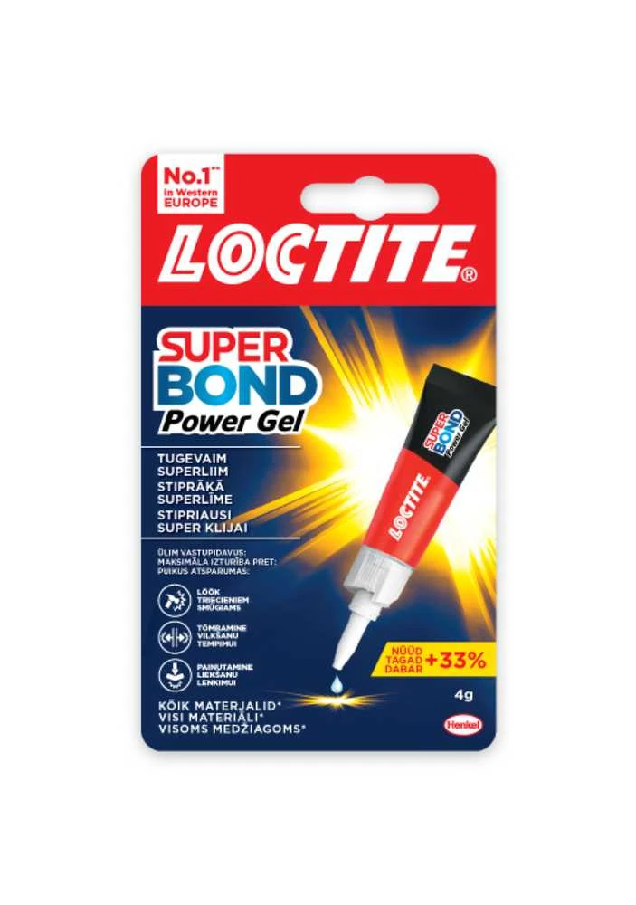 Universalūs klijai LOCTITE SUPER ATTAK PowerFlex Gel, 4 g