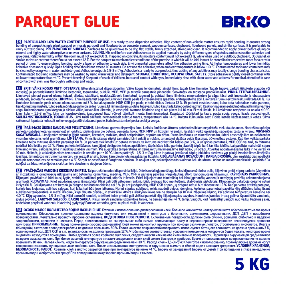 Briko Parquet Glue 5 Kg