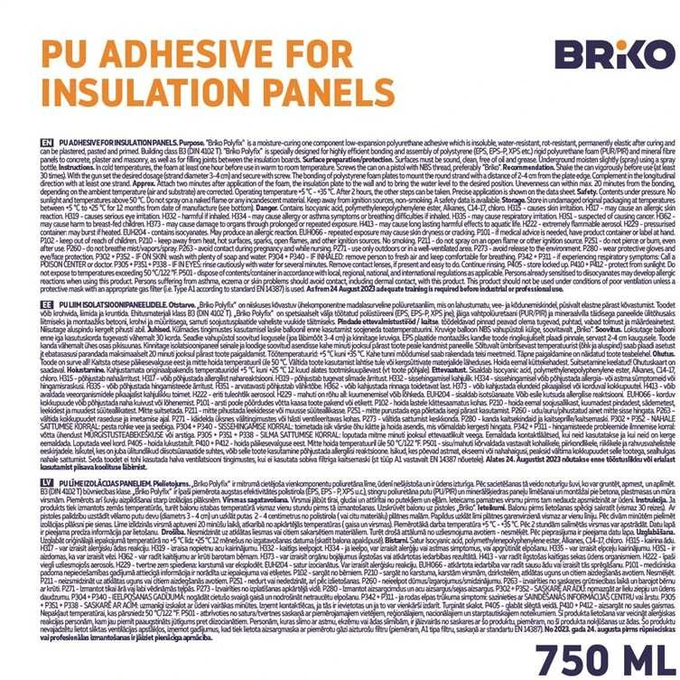 Briko POLYSTYRENE PANELS GLUE POLYFIX