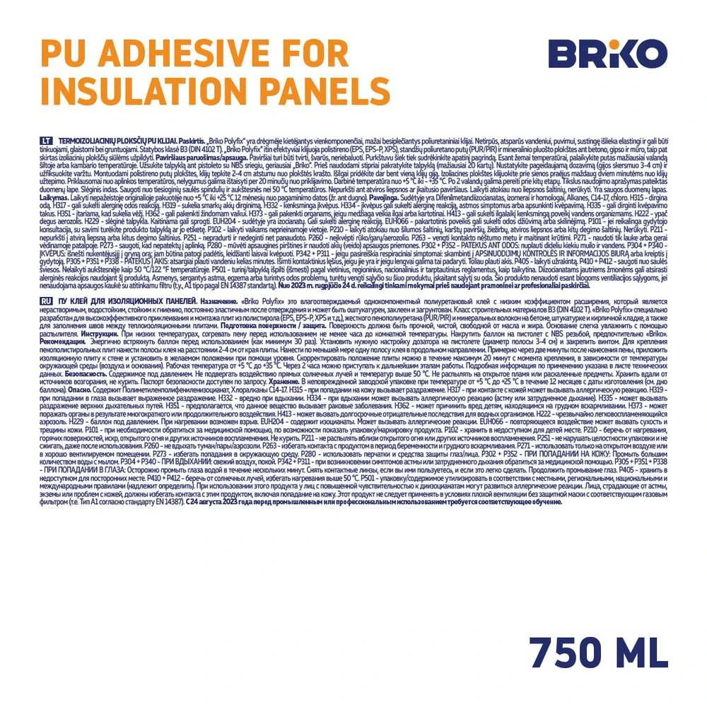 Briko POLYSTYRENE PANELS GLUE POLYFIX
