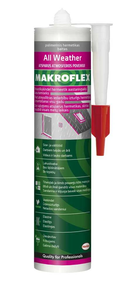 Makroflex Ceresit silikoninis MF visiems orams baltas 280 ml