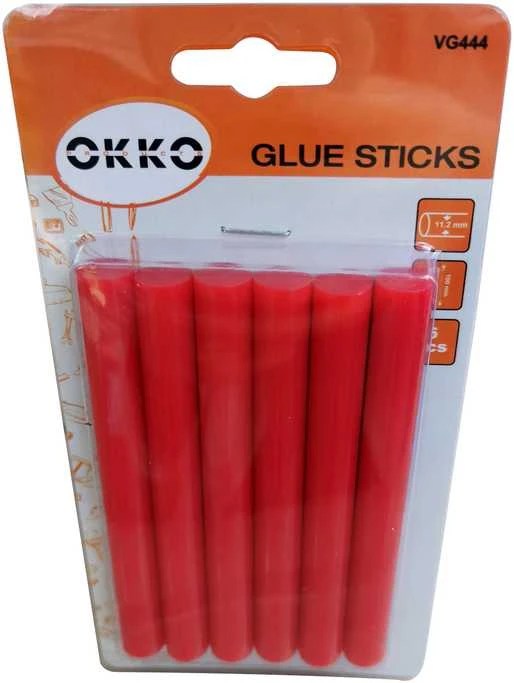 Okko Milwaukee GLUE STICKS 6PCS SET.11.2X100MM.Raudonas