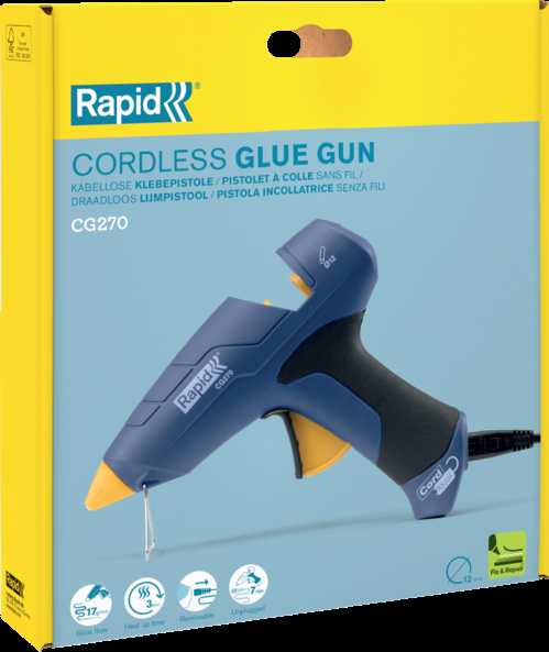 Klijų pistoletas CG270, 12mm, cordless, Rapid