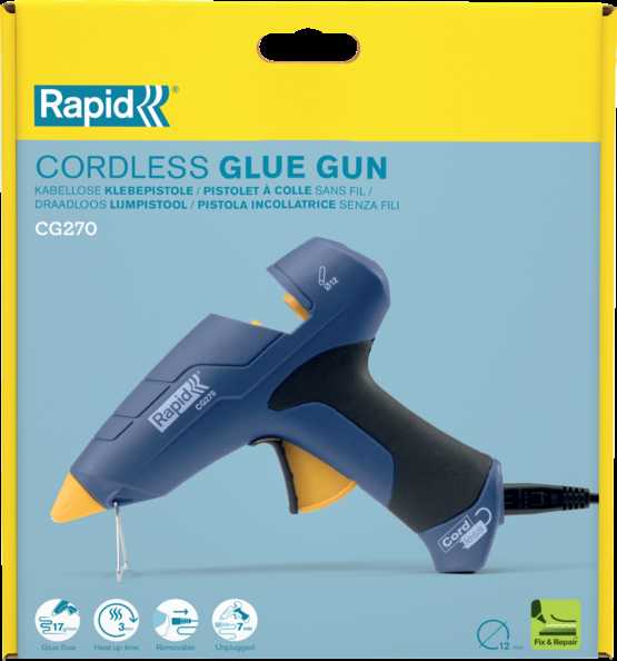 Klijų pistoletas CG270, 12mm, cordless, Rapid