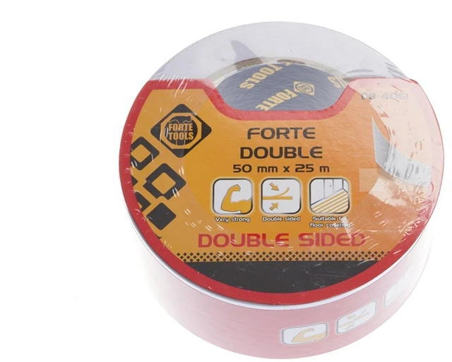 Forte Tools Dvipusė lipni juosta „Forte“, 25 m x 50 mm