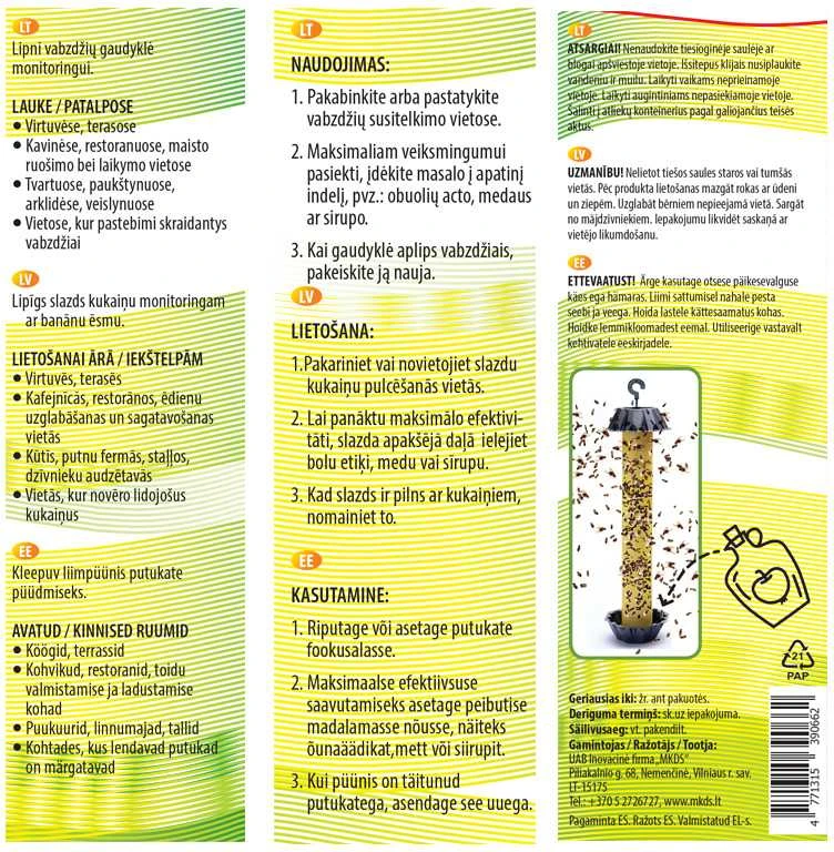 Mkds Lipni skraidančių vabzdžių gaudyklė MAGNET DROZOPHILA