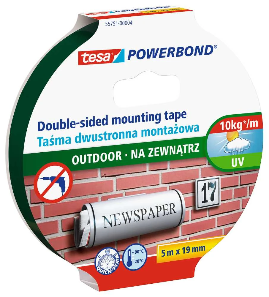 Līmlente Tesa 55751-00004-04, divpusējs, 5 m x 19 mm