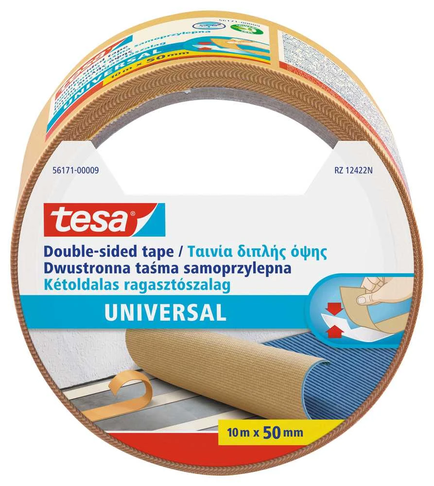 Līmlente Tesa Universal, divpusējs, 10 m x 50 mm