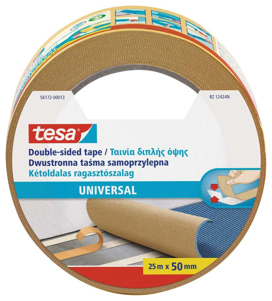 Līmlente Tesa Universal, divpusējs, 25 m x 50 mm