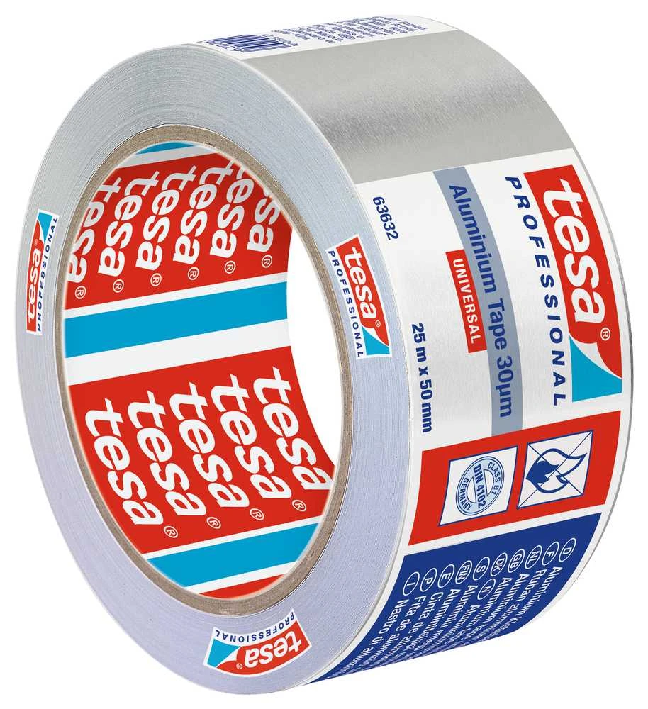 Lipni aliuminio juosta, Tesa Universal, 25 m x 50 mm