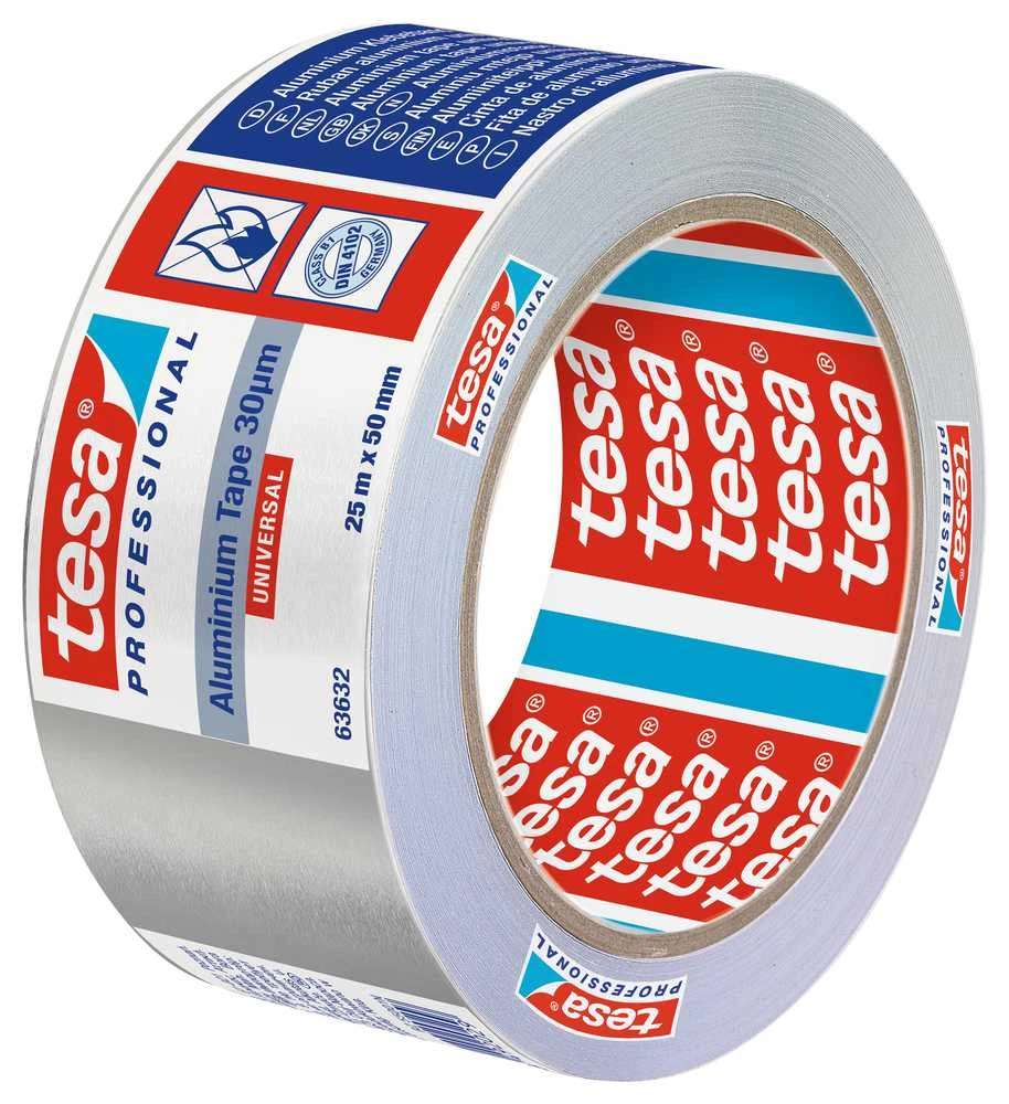Lipni aliuminio juosta, Tesa Universal, 25 m x 50 mm