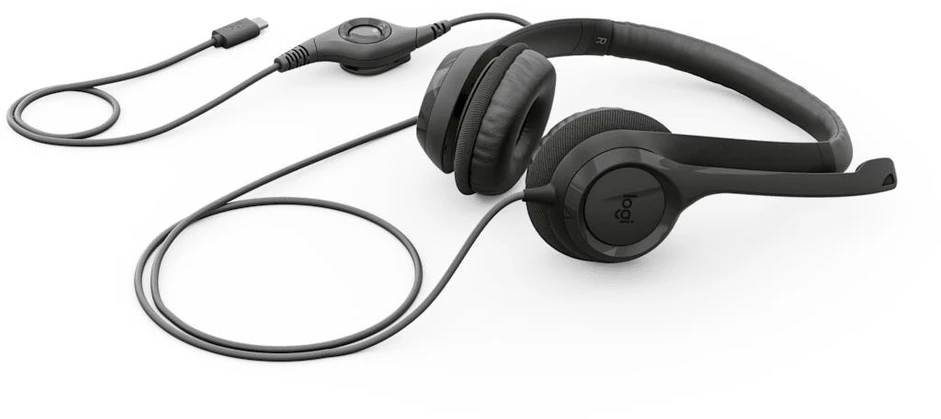 Logitech H390 Laidinės ausinės, USB-C, Juoda