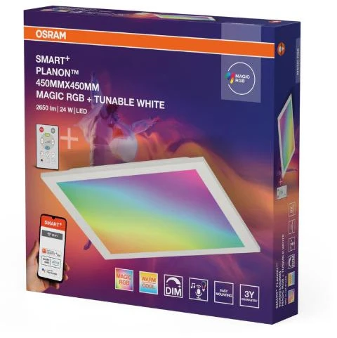 Osram 24W LED panelė SMART+ WIFI, balta, 2700/6500K/RGB, dimeriuojama, su baterija, 45x45cm