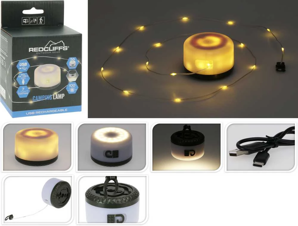 Redcliffs Įkraunama LED lempa kempingui USB