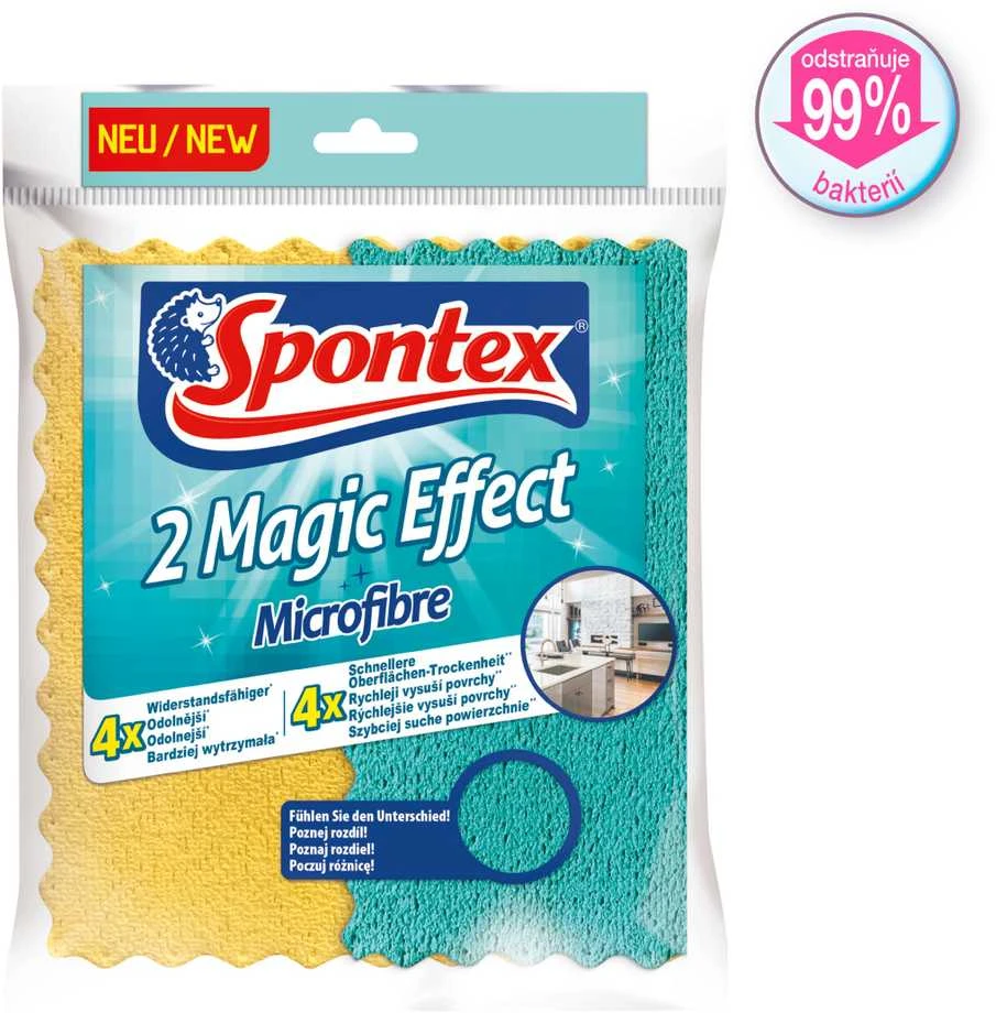 Spontex Šluostė mikropluošto Magic Effect 20.5x22cm, 2vnt