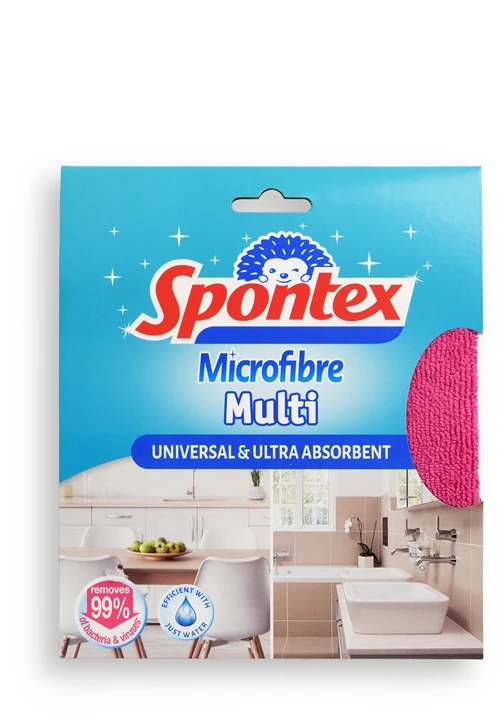 Lupatiņa, universāli Spontex, ,krāsa/dizains tiek izvēlēts nejauši,, poliesters/poliamīds/mikrošķiedras