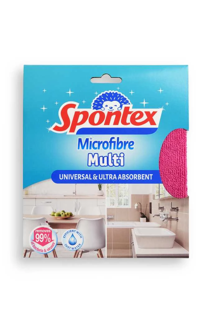 Lupatiņa, universāli Spontex, ,krāsa/dizains tiek izvēlēts nejauši,, poliesters/poliamīds/mikrošķiedras