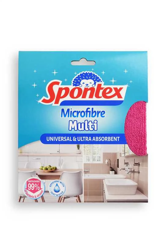 Lupatiņa, universāli Spontex, ,krāsa/dizains tiek izvēlēts nejauši,, poliesters/poliamīds/mikrošķiedras