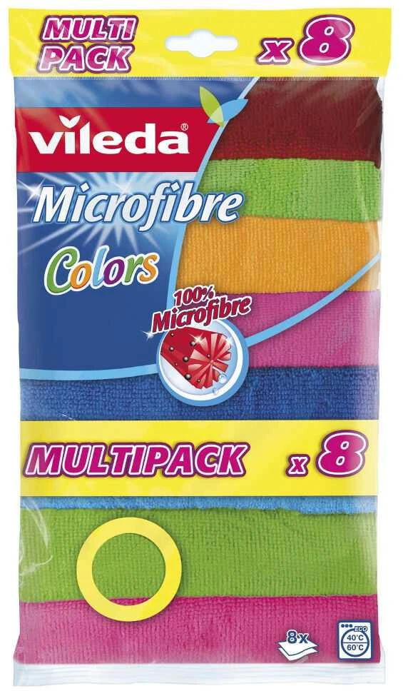 Mikropluošto šluostės VILEDA Microfibre Colors, 8 vnt.