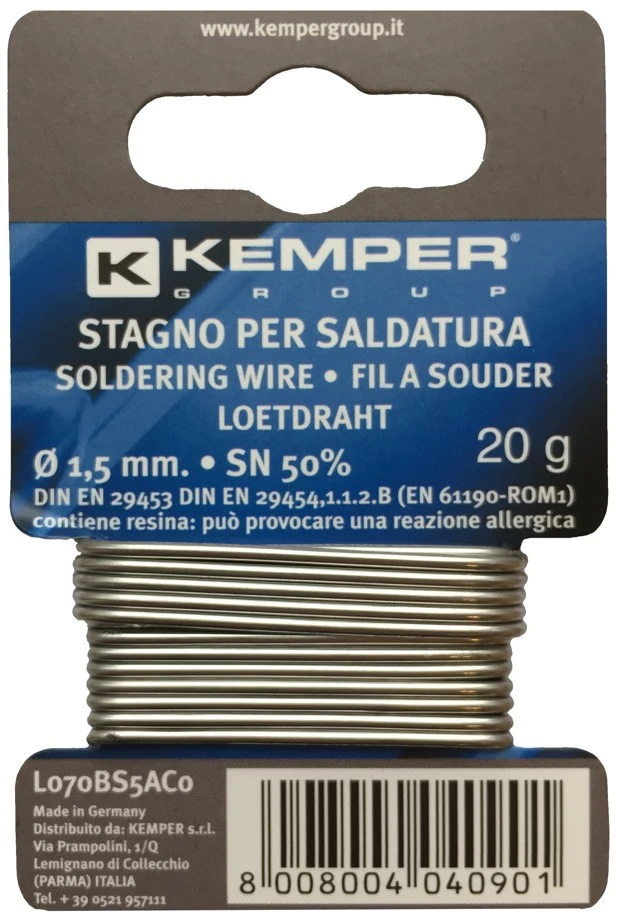 Lydmetalis „KEMPER" 1,5 mm 20 g SN 50%