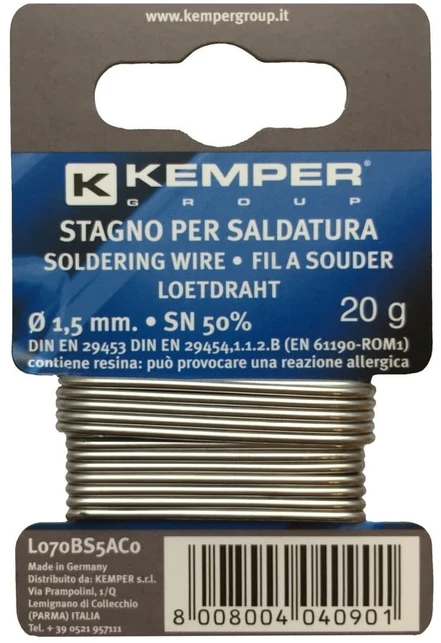 Lydmetalis Kemper SN 50%, 20 g, 1.5 mm