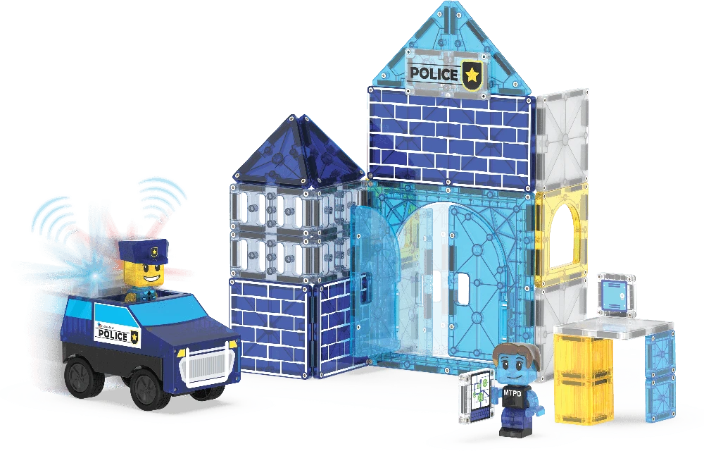 MAGNA-TILES Magnetinis konstruktorius „Policijos nuovada“, 35 det.