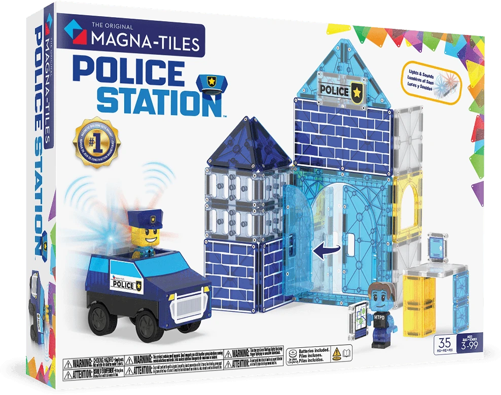 MAGNA-TILES Magnetinis konstruktorius „Policijos nuovada“, 35 det.