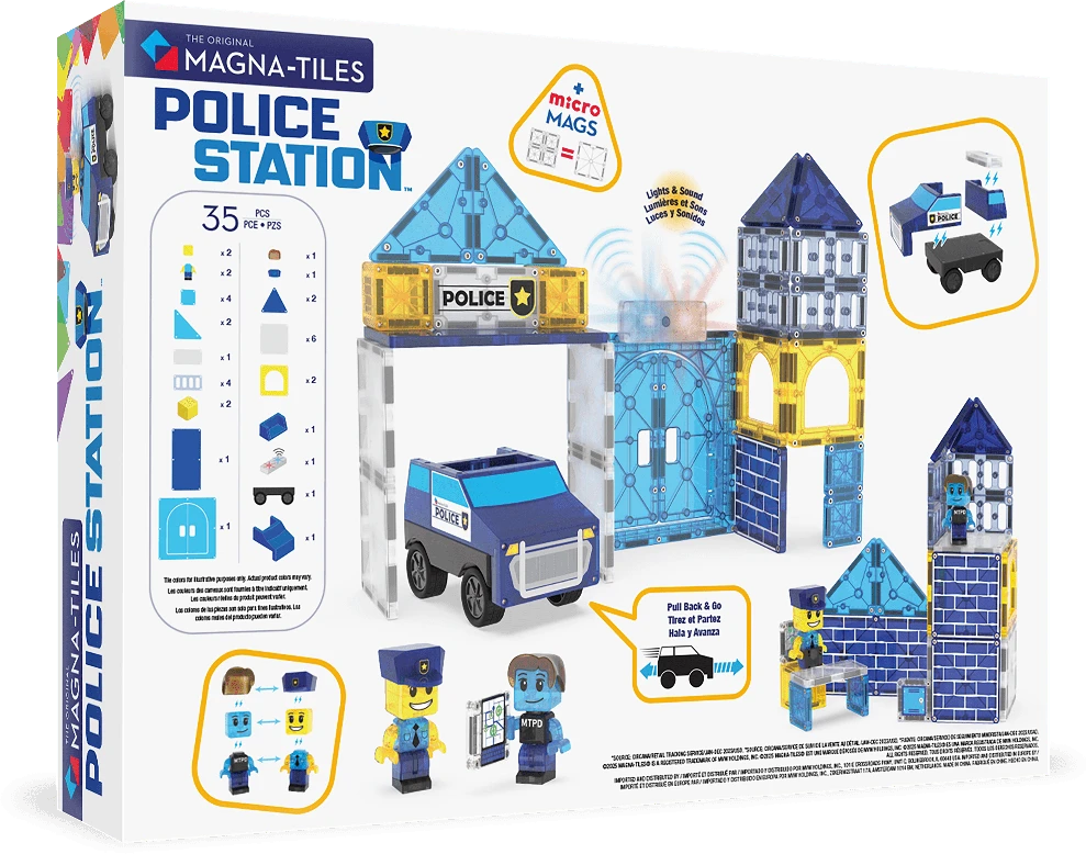 MAGNA-TILES Magnetinis konstruktorius „Policijos nuovada“, 35 det.