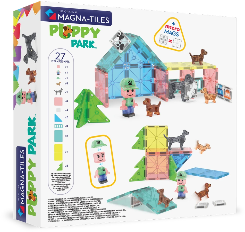 MAGNA-TILES Magnetinis konstruktorius „Šuniukų parkas“, 27 det.