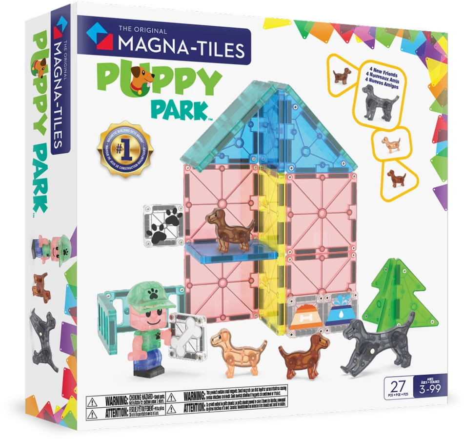 MAGNA-TILES Magnetinis konstruktorius „Šuniukų parkas“, 27 det.