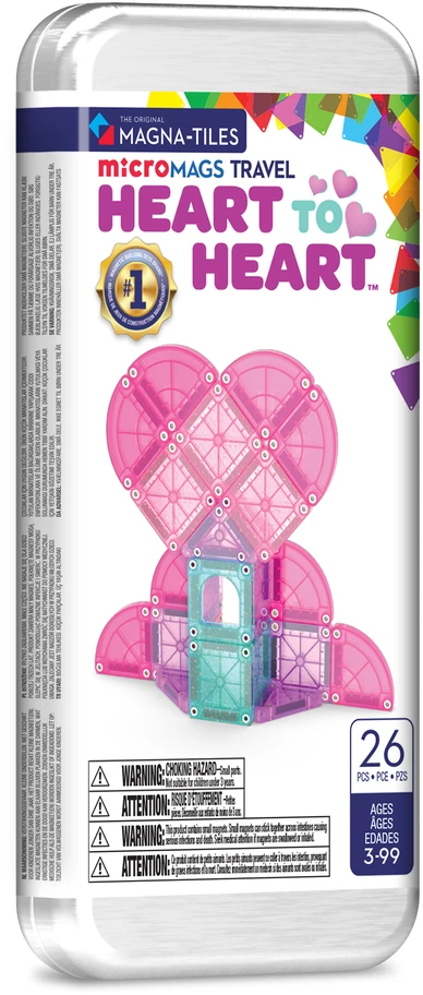 MAGNA-TILES MICROMAGS Kelioninis konstruktorius „Heart to Heart“, 26 det.